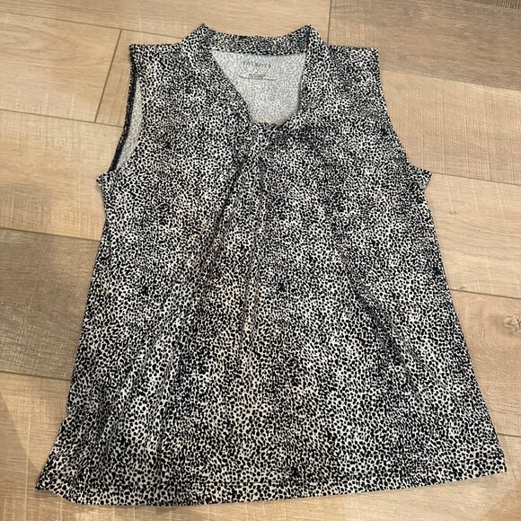 TALBOTS WOMENS SLEEVELESS CHEETAH PRINT MEDIUM BLOUSE - Picture 1 of 8
